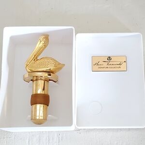 Hans Turnwald Signature Collection 24k Gold Plate Pelican Adj. Bottle Stopper